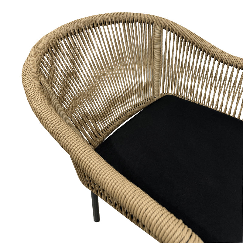 Aluminum armchair Legana pakoworld stackable anthracite frame-natural rattan 56x66x82cm