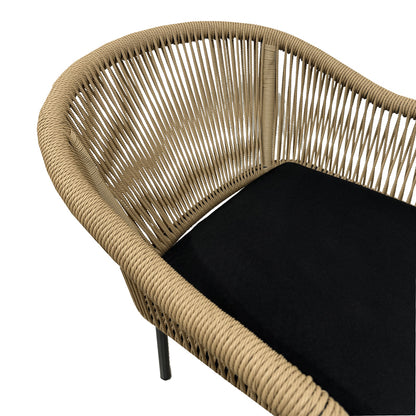 Aluminum armchair Legana pakoworld stackable anthracite frame-natural rattan 56x66x82cm