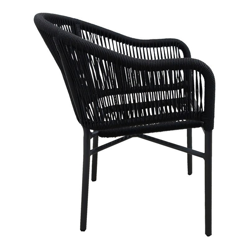 Aluminum armchair Legana pakoworld stackable anthracite frame-rattan 56x66x82cm