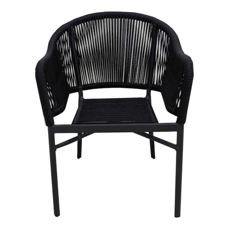 Aluminum armchair Legana pakoworld stackable anthracite frame-rattan 56x66x82cm