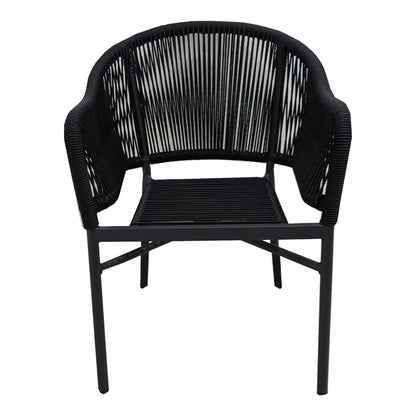 Aluminum armchair Legana pakoworld stackable anthracite frame-rattan 56x66x82cm