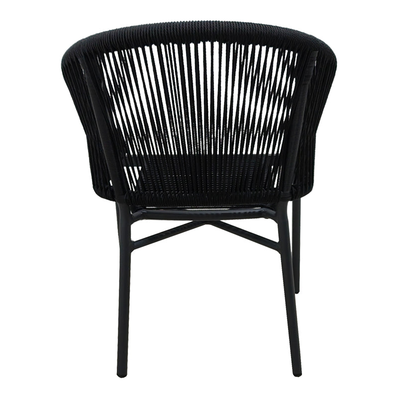 Aluminum armchair Legana pakoworld stackable anthracite frame-rattan 56x66x82cm
