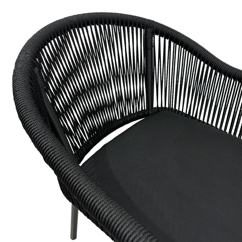 Aluminum armchair Legana pakoworld stackable anthracite frame-rattan 56x66x82cm