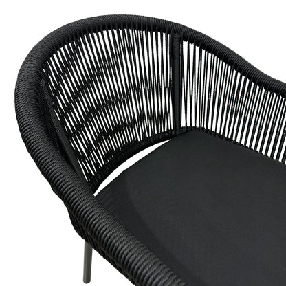 Aluminum armchair Legana pakoworld stackable anthracite frame-rattan 56x66x82cm