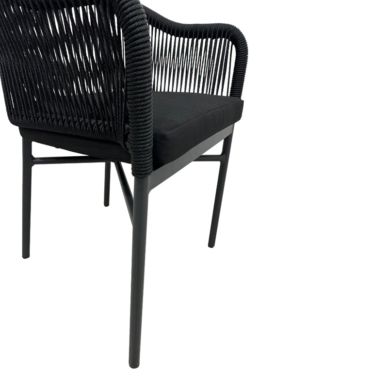 Aluminum armchair Legana pakoworld stackable anthracite frame-rattan 56x66x82cm