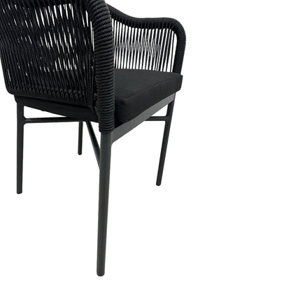 Aluminum armchair Legana pakoworld stackable anthracite frame-rattan 56x66x82cm