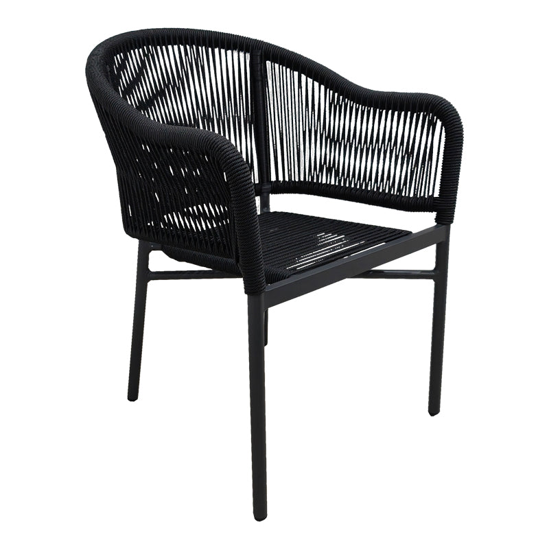 Aluminum armchair Legana pakoworld stackable anthracite frame-rattan 56x66x82cm