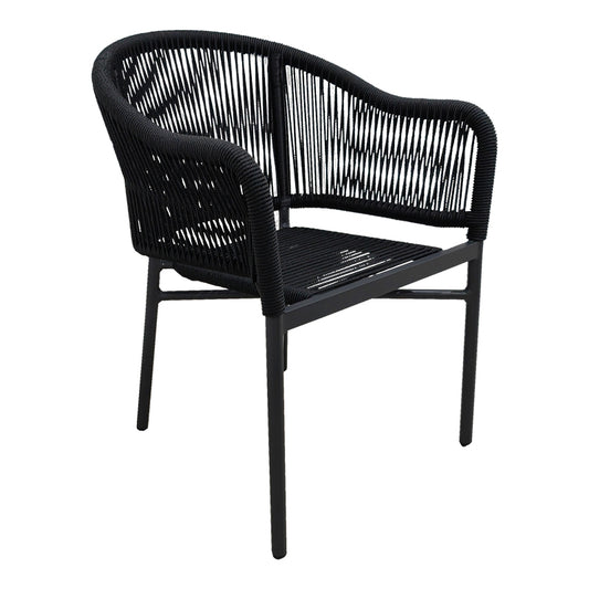 Aluminum armchair Legana pakoworld stackable anthracite frame-rattan 56x66x82cm