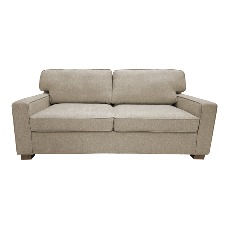 Sofa-bed two-seater Polaris pakoworld fabric in cream color 181x91x83cm