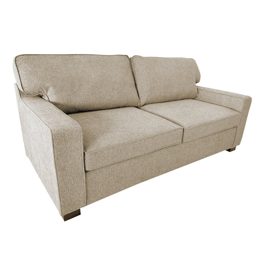 Sofa-bed two-seater Polaris pakoworld fabric in cream color 181x91x83cm