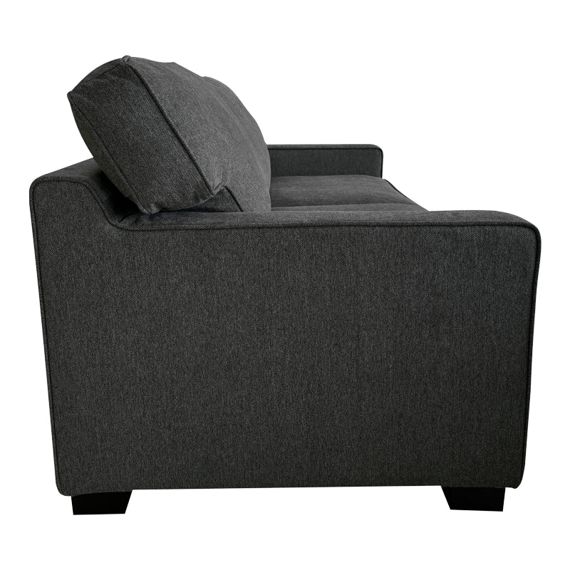 Sofa-bed two-seater Polaris pakoworld fabric in dark grey color 181x91x83cm