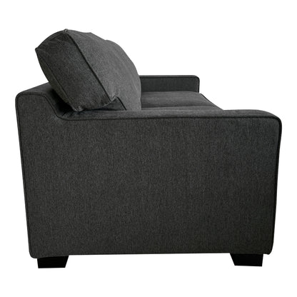 Sofa-bed two-seater Polaris pakoworld fabric in dark grey color 181x91x83cm