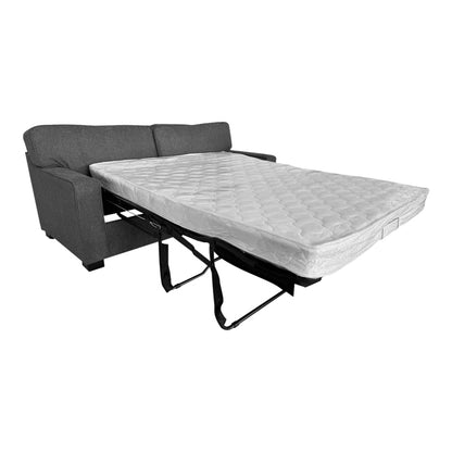 Sofa-bed two-seater Polaris pakoworld fabric in dark grey color 181x91x83cm
