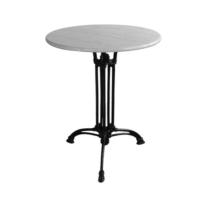 Bastile marble table cast iron in white-black shade Φ70x71.8cm