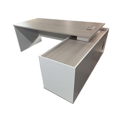 Professional work corner desk Armadi pakoworld gray-white 160x80x75cm