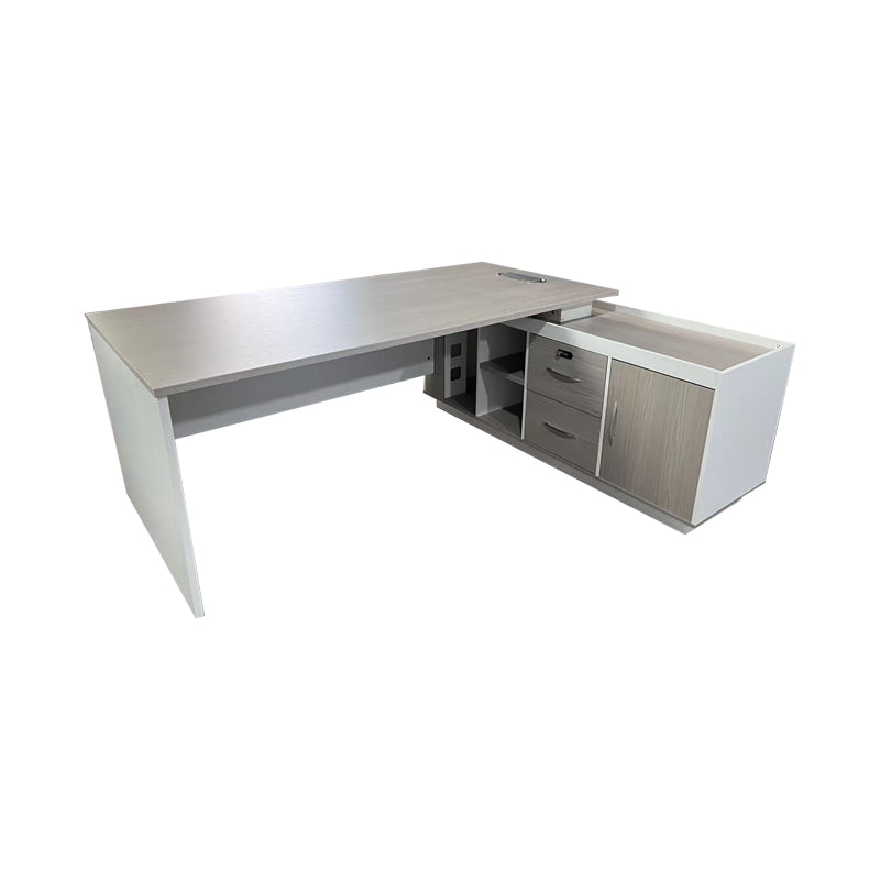 Professional work corner desk Armadi pakoworld gray-white 160x80x75cm