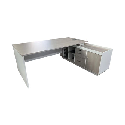 Professional work corner desk Armadi pakoworld gray-white 160x80x75cm