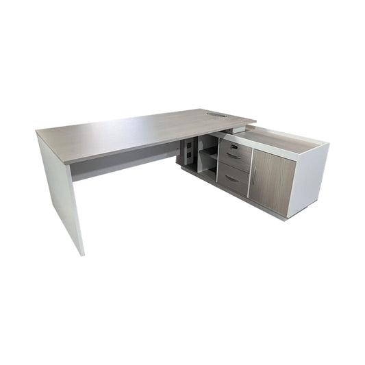 Professional work corner desk Armadi pakoworld gray-white 160x80x75cm