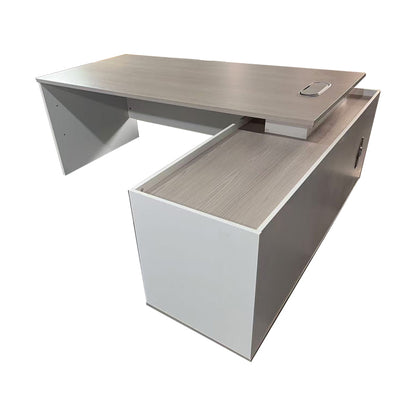Professional work corner desk Armadi pakoworld grey-white 180x80x75cm