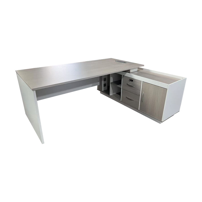 Professional work corner desk Armadi pakoworld grey-white 180x80x75cm