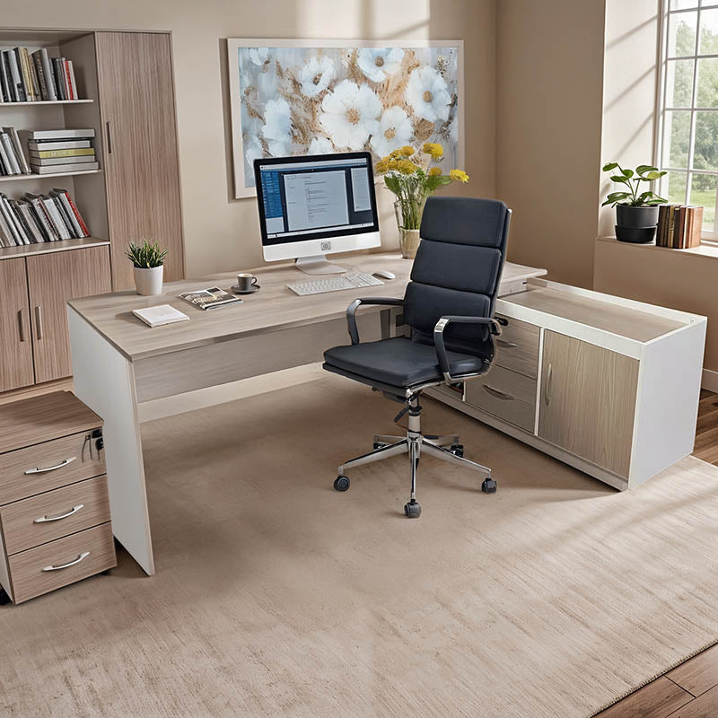 Professional reversible work corner desk Armadi sonoma-white 200x90x75cm