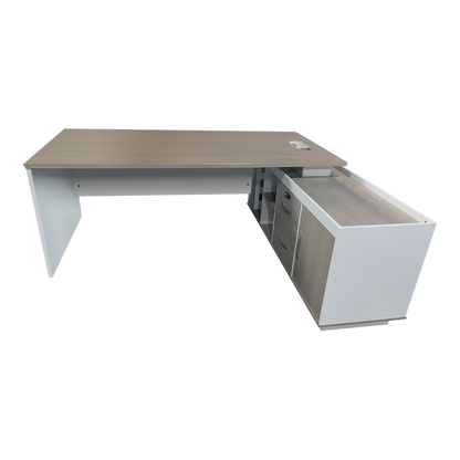 Professional reversible work corner desk Armadi sonoma-white 200x90x75cm