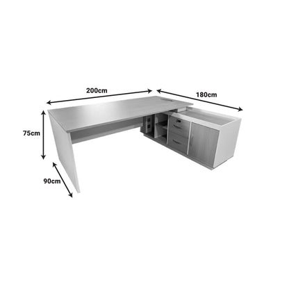 Professional reversible work corner desk Armadi sonoma-white 200x90x75cm
