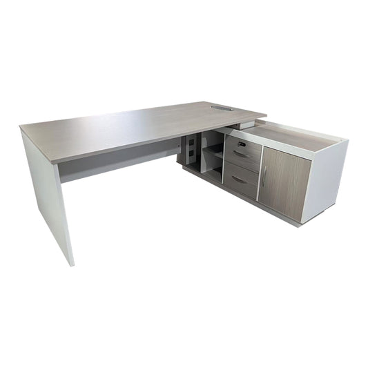 Professional reversible work corner desk Armadi sonoma-white 200x180x75cm