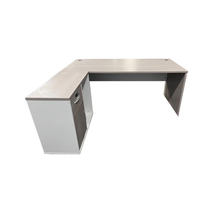 Professional work corner desk Armadi pakoworld grey-white 140x70x75cm