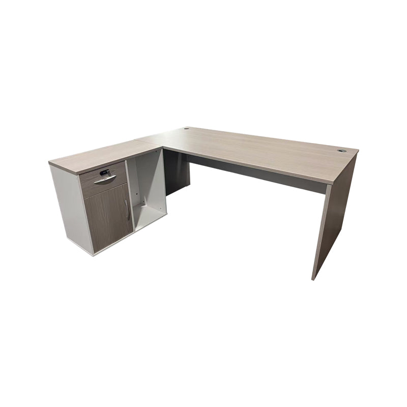 Professional work corner desk Armadi pakoworld grey-white 140x70x75cm