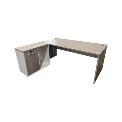 Professional work corner desk Armadi pakoworld grey-white 140x70x75cm