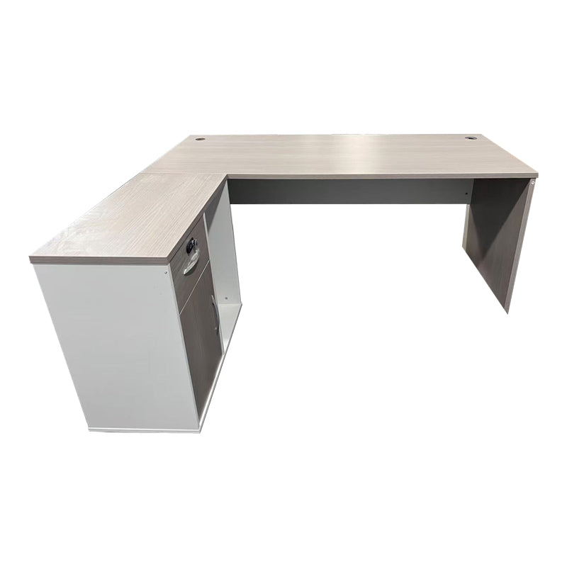 Professional work corner desk Armadi pakoworld in grey-white 180x80x75cm