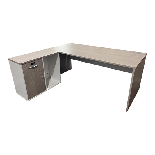 Professional work corner desk Armadi pakoworld in grey-white 180x80x75cm