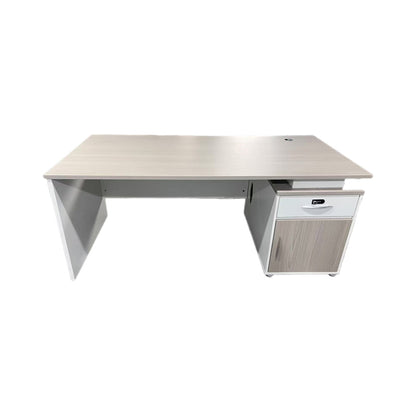 Work desk Armadi with cabinet pakoworld in grey-white 140x70x75cm