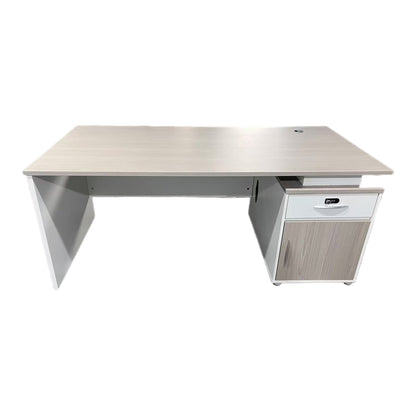 Work desk Armadi with cabinet pakoworld in grey-white 180x80x75cm