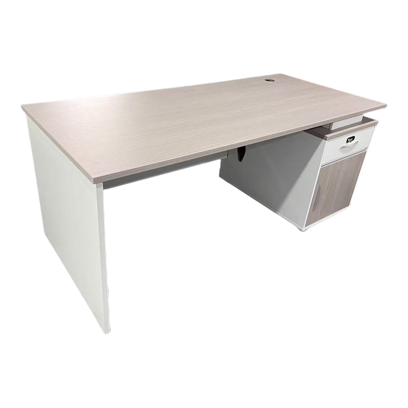 Work desk Armadi with cabinet pakoworld in grey-white 180x80x75cm