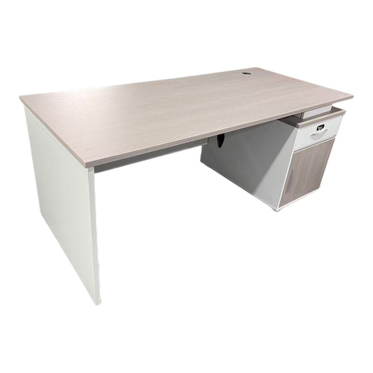 Work desk Armadi with cabinet pakoworld in grey-white 180x80x75cm