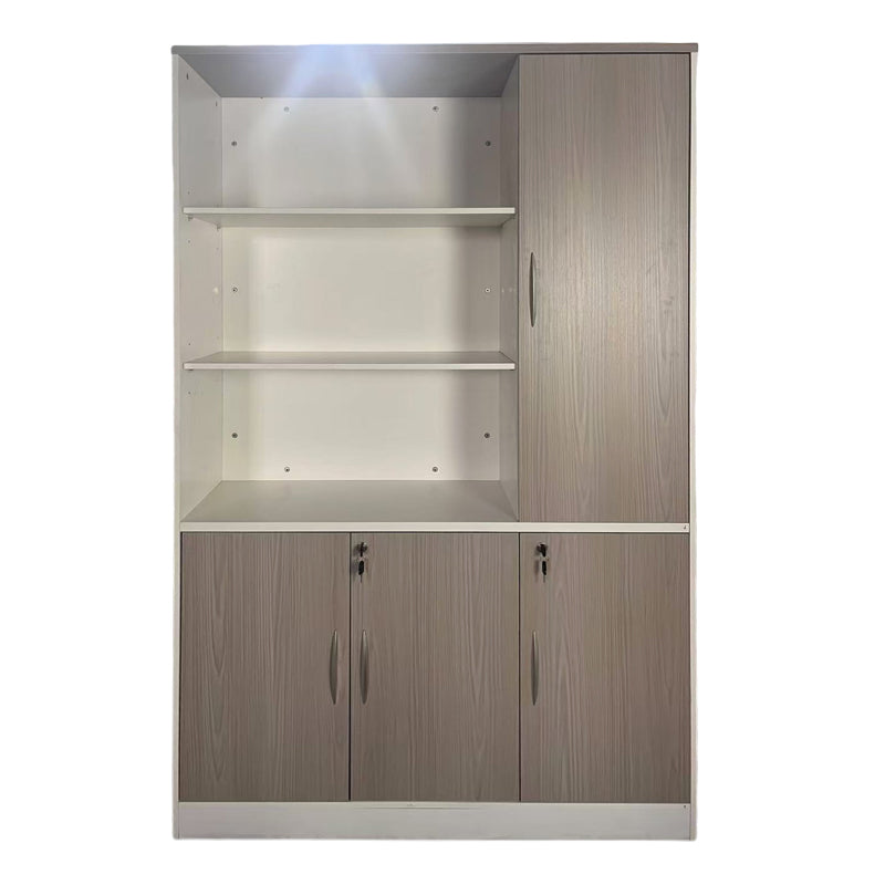 Office bookcase Armadi pakoworld in grey-white color 120x40x200cm