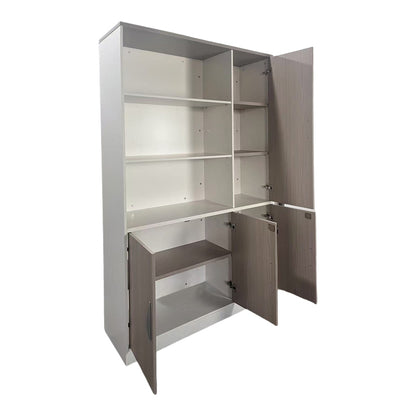 Office bookcase Armadi pakoworld in grey-white color 120x40x200cm
