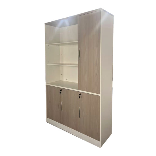 Office bookcase Armadi pakoworld in grey-white color 120x40x200cm