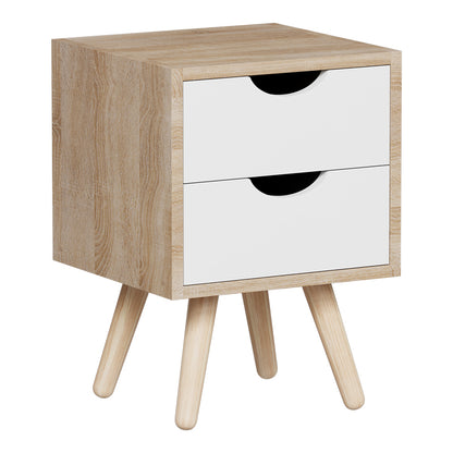 Selma bedside table in sonoma-white shade 29.7x29.7x45cm