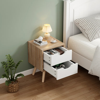 Selma bedside table in sonoma-white shade 29.7x29.7x45cm