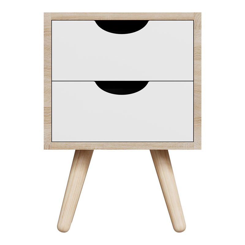 Selma bedside table in sonoma-white shade 29.7x29.7x45cm