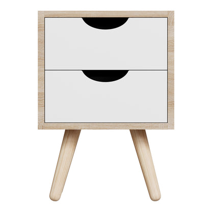 Selma bedside table in sonoma-white shade 29.7x29.7x45cm