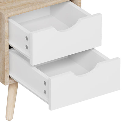 Selma bedside table in sonoma-white shade 29.7x29.7x45cm