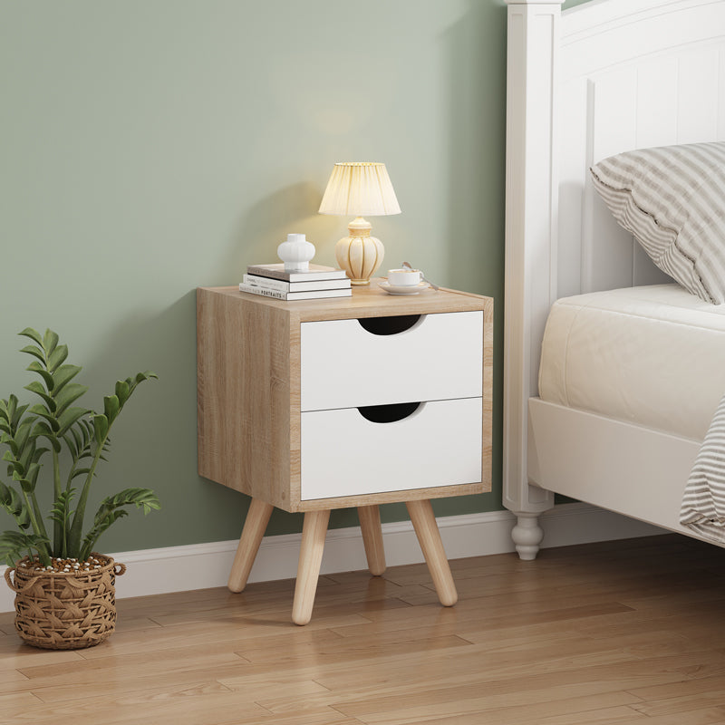 Selma bedside table in sonoma-white shade 29.7x29.7x45cm