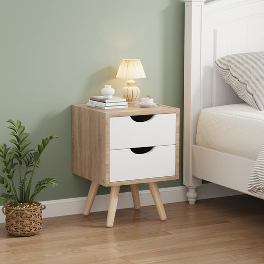 Selma bedside table in sonoma-white shade 29.7x29.7x45cm
