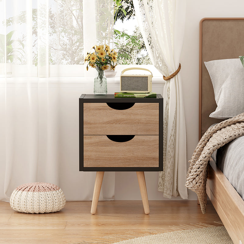 Selma bedside table in black-sonoma color 29.7x29.7x45cm