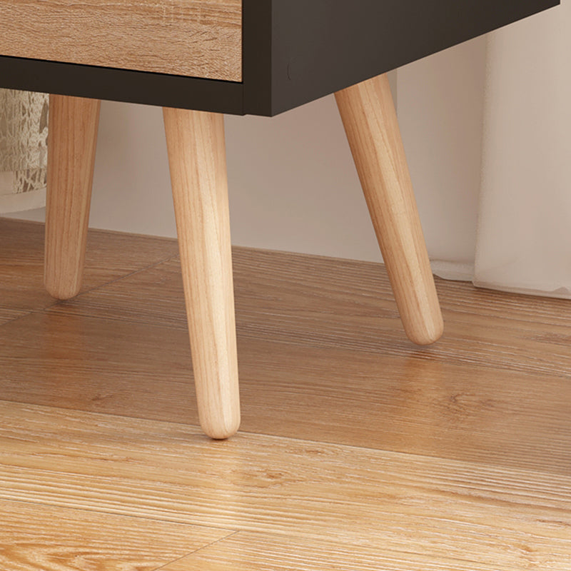 Selma bedside table in black-sonoma color 29.7x29.7x45cm