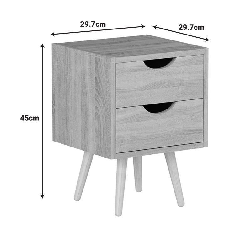 Selma bedside table in sonoma color 29.7x29.7x45cm